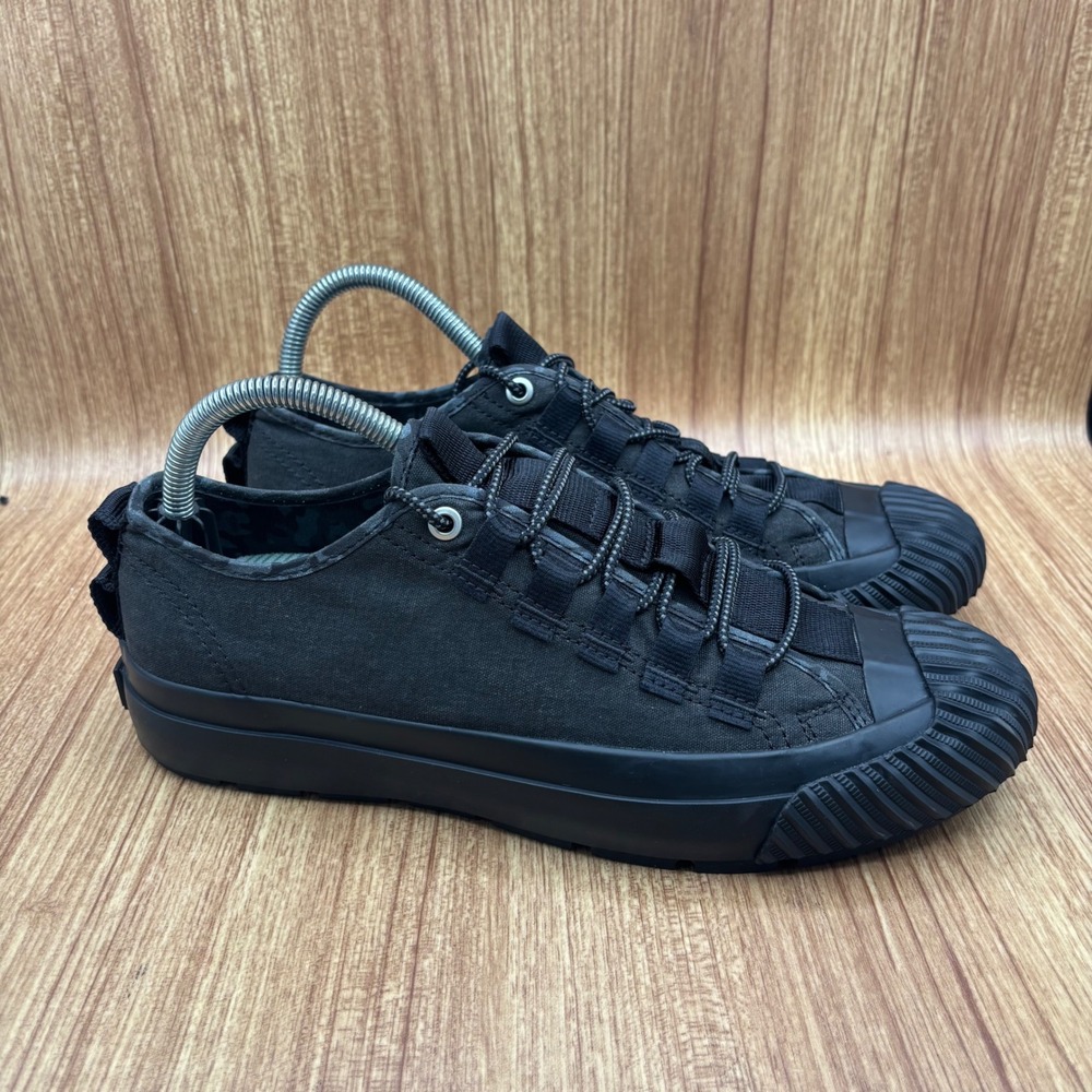 PF Flyers Grounder Lo Sneakers Mens 8.5 Womens 10 Black Camo Trim Canvas Rugged
